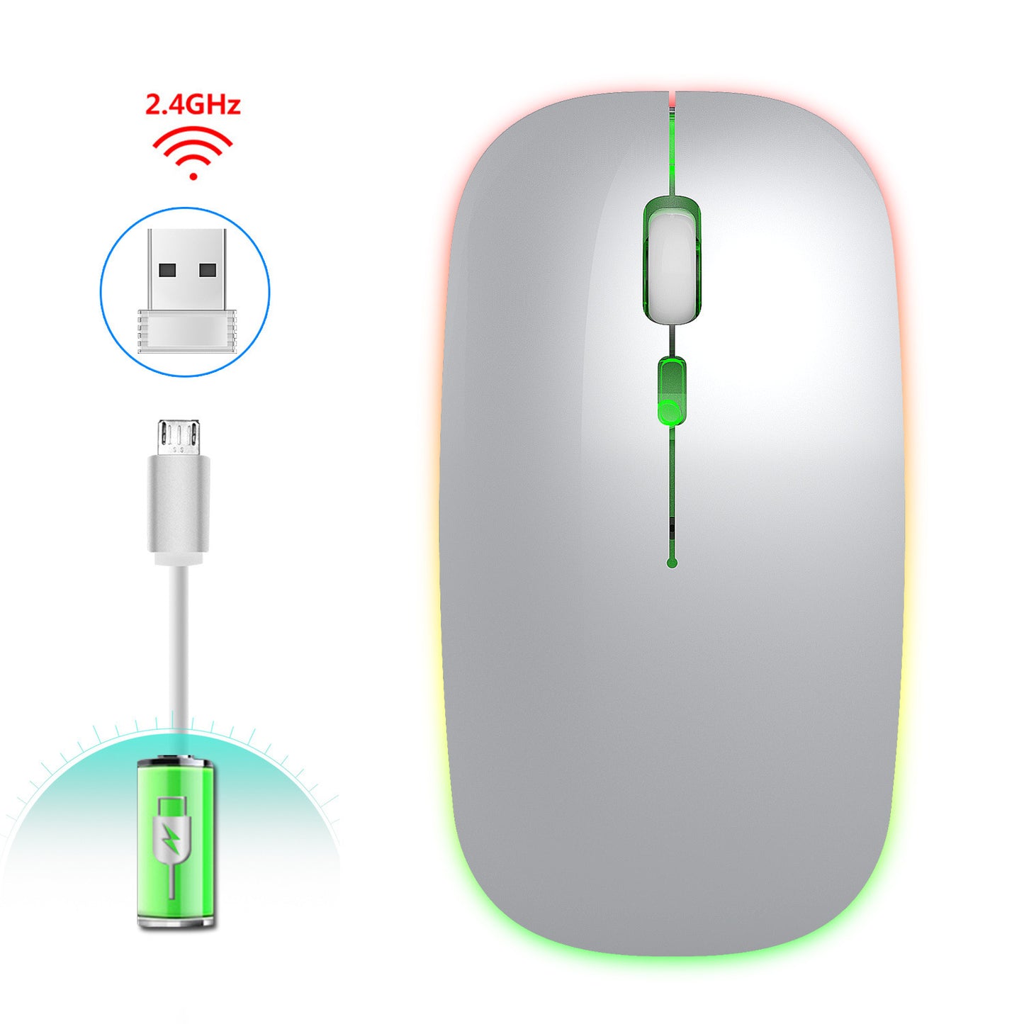 2.4G Colorful Luminous Wireless Mouse Silent