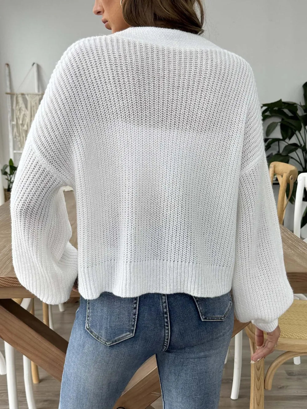 Women's Autumn/Winter New Collection Love Stickers Short Button Jacket Sweater
