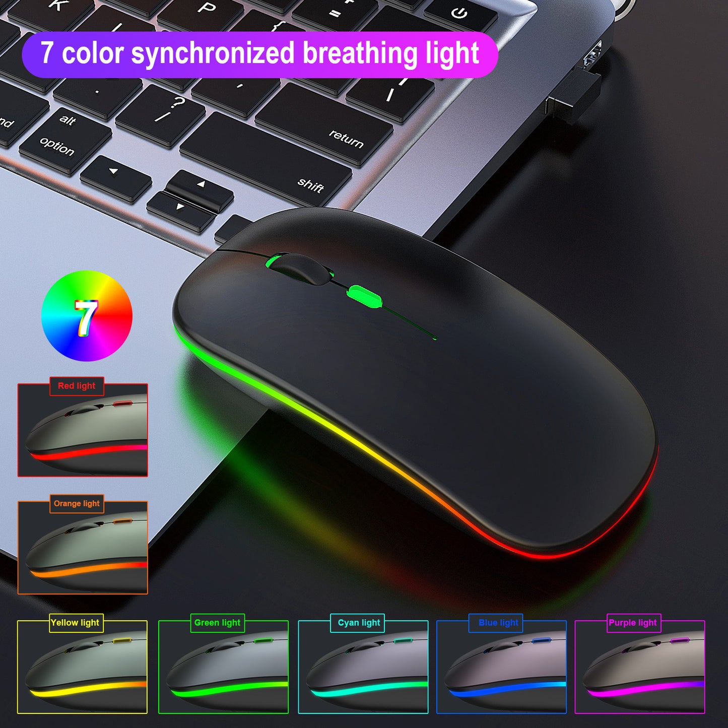 2.4G Colorful Luminous Wireless Mouse Silent