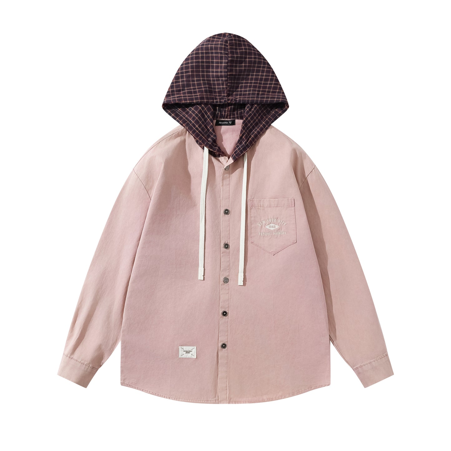 Simple casual hooded shirt with long sleeves for men and women