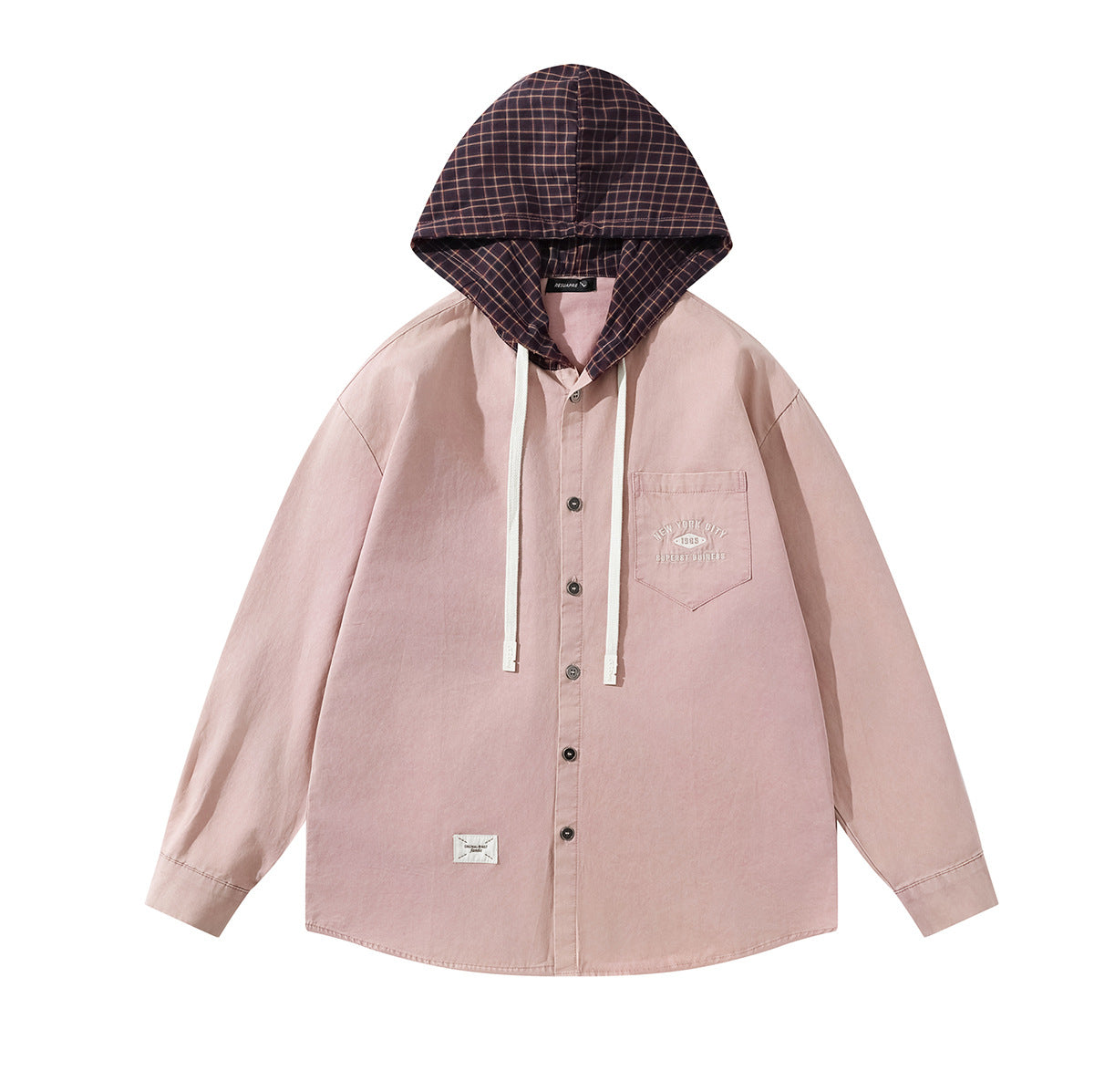 Simple casual hooded shirt with long sleeves for men and women