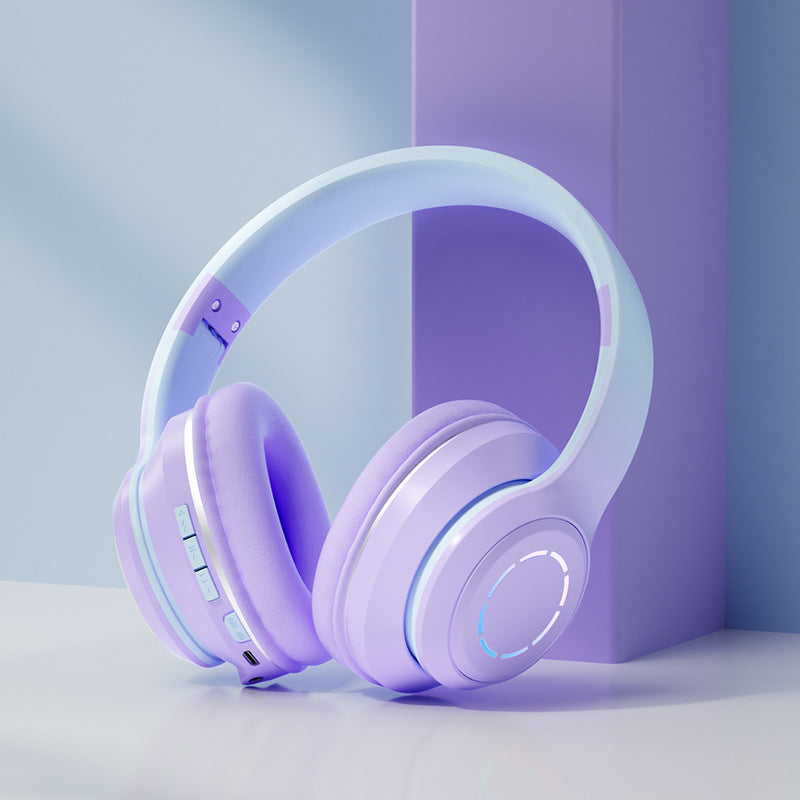 Gradient Bluetooth Earphones Head Mounted