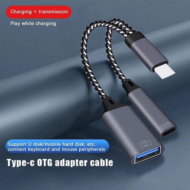 USB C OTG Cable Phone Adapter 2 In 1 Type C To USB