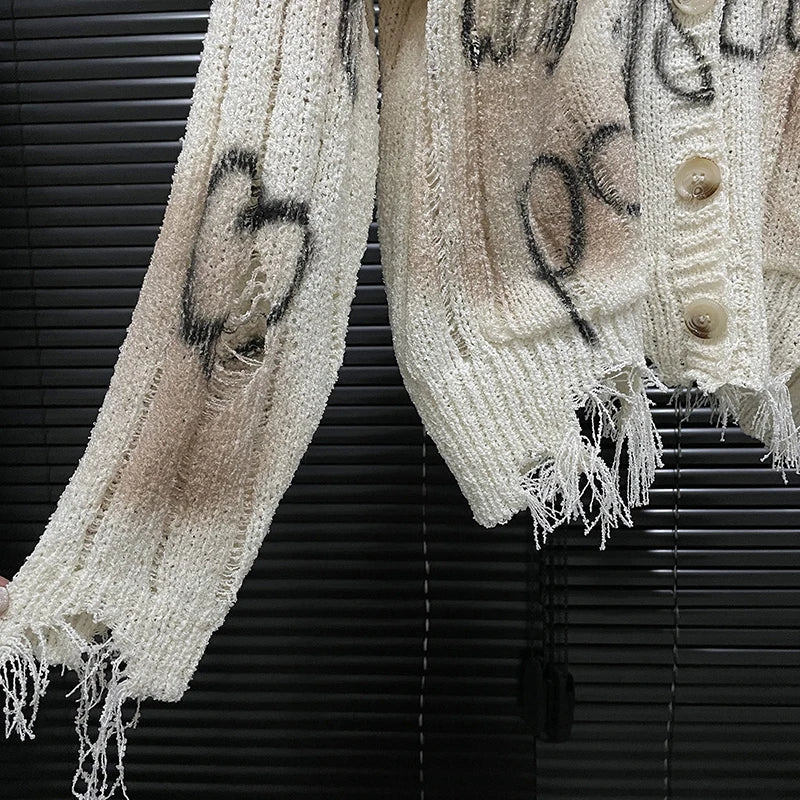 Autumn New Collection Women Knitted Cardigan Letter