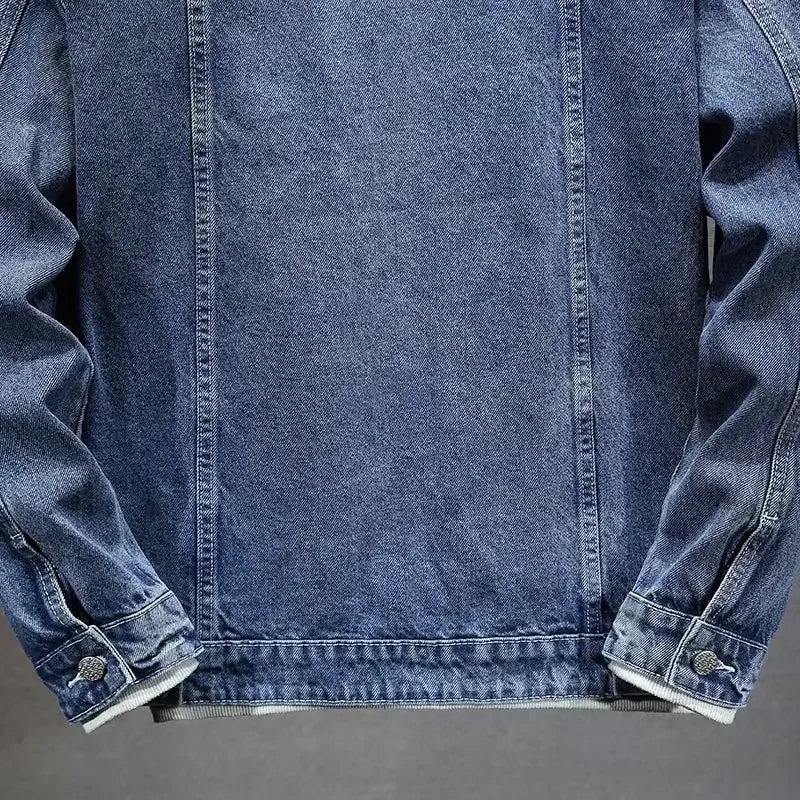 Mens Denim Jackets Spring Autumn Male Coats Turn-down Collar Single Breasted Slim Pockets Outerwear Top Clothes Mens Denim