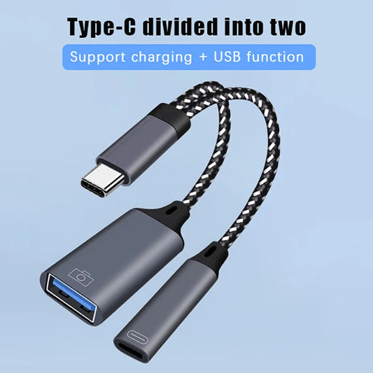 USB C OTG Cable Phone Adapter 2 In 1 Type C To USB