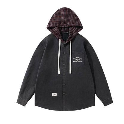 Simple casual hooded shirt with long sleeves for men and women