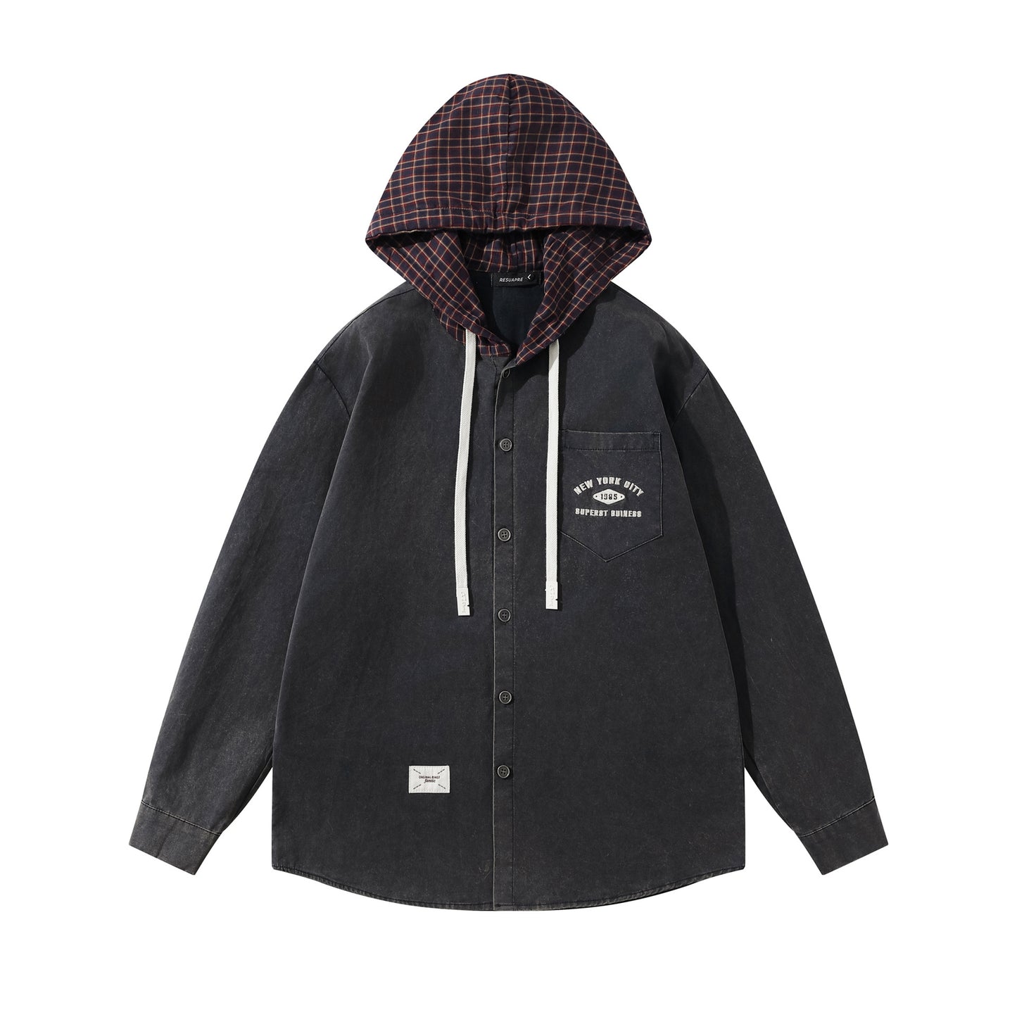 Simple casual hooded shirt with long sleeves for men and women