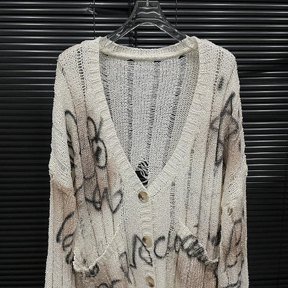 Autumn New Collection Women Knitted Cardigan Letter