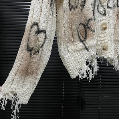 Autumn New Collection Women Knitted Cardigan Letter