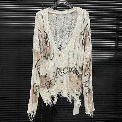 Autumn New Collection Women Knitted Cardigan Letter