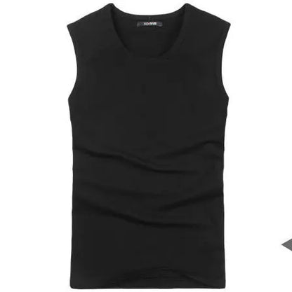 Mens Cotton T-Shirts V-Neck Sleeveless Summer Fashion Male Muscle Tank Shirts Gym Top Tees European Style Slim Fit Man Clothes