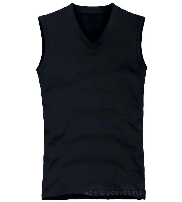 Mens Cotton T-Shirts V-Neck Sleeveless Summer Fashion Male Muscle Tank Shirts Gym Top Tees European Style Slim Fit Man Clothes