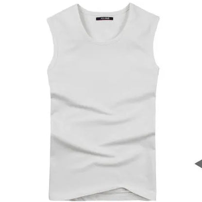 Mens Cotton T-Shirts V-Neck Sleeveless Summer Fashion Male Muscle Tank Shirts Gym Top Tees European Style Slim Fit Man Clothes