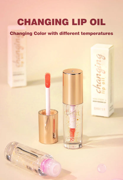 1PC lip oil, moisturizing and long-lasting luster, color changes with temperature, non greasy, daily use