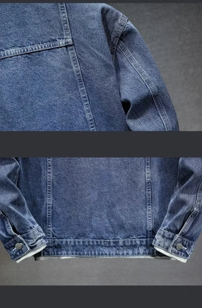 Mens Denim Jackets Spring Autumn Male Coats Turn-down Collar Single Breasted Slim Pockets Outerwear Top Clothes Mens Denim