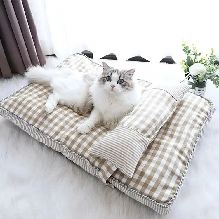 Pet Cat Bed Cushion Soft Lounger Pet Bed House for Dogs Cats Cozy Sleeping Sofa Warm Puppy Kennel Mat Dog Mattress Pet Supplies