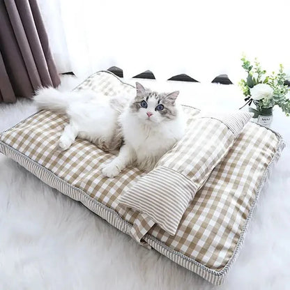 Pet Cat Bed Cushion Soft Lounger Pet Bed House for Dogs Cats Cozy Sleeping Sofa Warm Puppy Kennel Mat Dog Mattress Pet Supplies
