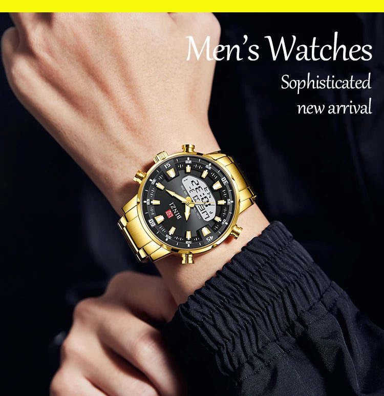 Relogio Masculino Wrist Watches For Men Top Brand Luxury Golden Men Watches Gold Big Male Wristwatch Man Golden Big Dial