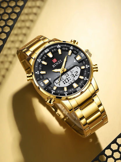 Relogio Masculino Wrist Watches For Men Top Brand Luxury Golden Men Watches Gold Big Male Wristwatch Man Golden Big Dial