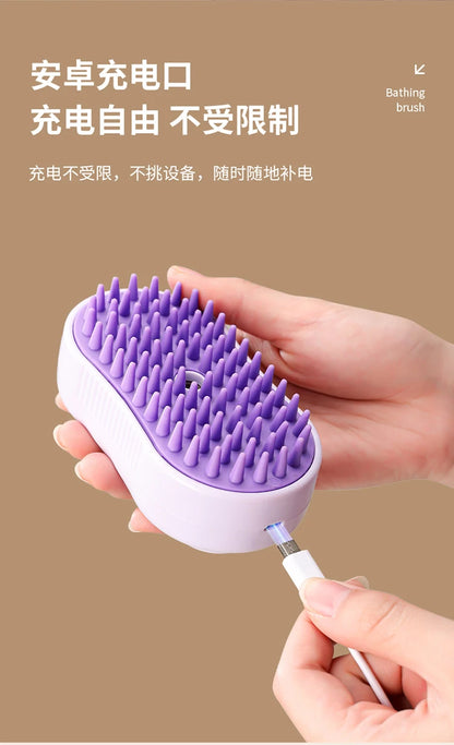 OUWO Pet Cat Dog Massage Cleaning Tools Shower With Spray Brush Pet Grooming Pet Hair Cleaning Brush