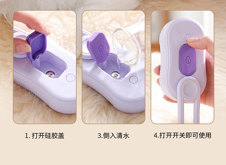 OUWO Pet Cat Dog Massage Cleaning Tools Shower With Spray Brush Pet Grooming Pet Hair Cleaning Brush
