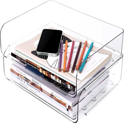 2 pcs Office Desktop Organisers And Lockers, Stackable Files, Desktop File Holders, Neat File Folders, Book And Paper