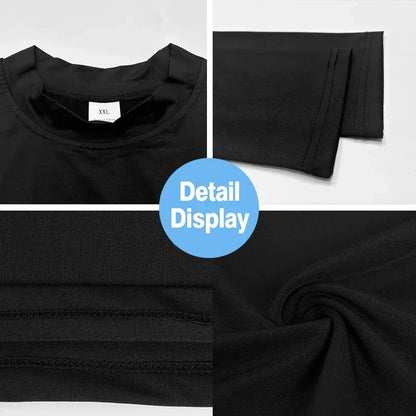 Mens Running T-shirts Compression High-Neck Long Sleeve Athletic Shirt Fitness Training Jogging Gym Sportswear Quick Dry Clothes