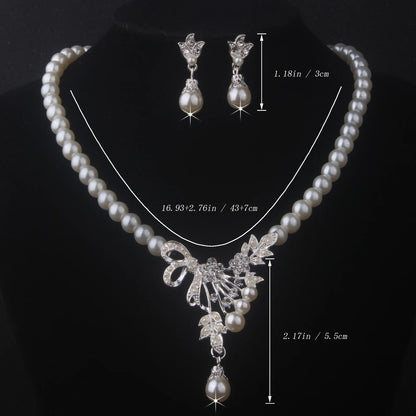 Bridal accessories, wedding necklace, earring set, bead necklace, earring chain, women's fashionable wedding dress, dress access