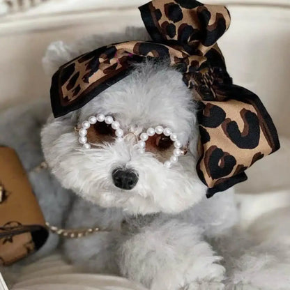 Pet Accessories with Artificial Pearls Pet Glasses Pet Sunglasses with Faux Pearls Decoration for Cats Dogs for Festivals