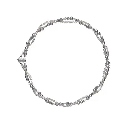 Fashion Imitation Pearl Wrapped Necklace Double Layer Magnetic Buckle Neck Chain Choker Necklace Jewelry Gift Wholesale