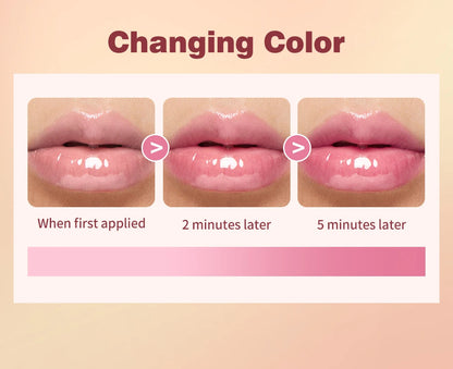 1PC lip oil, moisturizing and long-lasting luster, color changes with temperature, non greasy, daily use