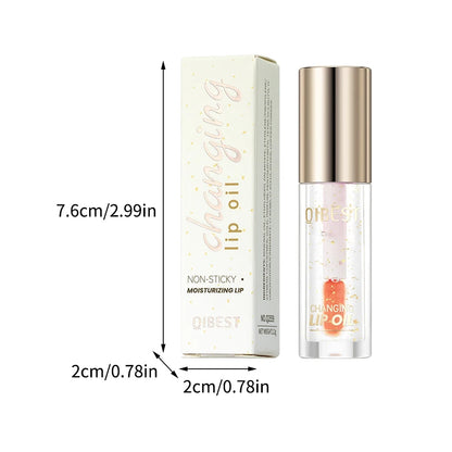 1PC lip oil, moisturizing and long-lasting luster, color changes with temperature, non greasy, daily use