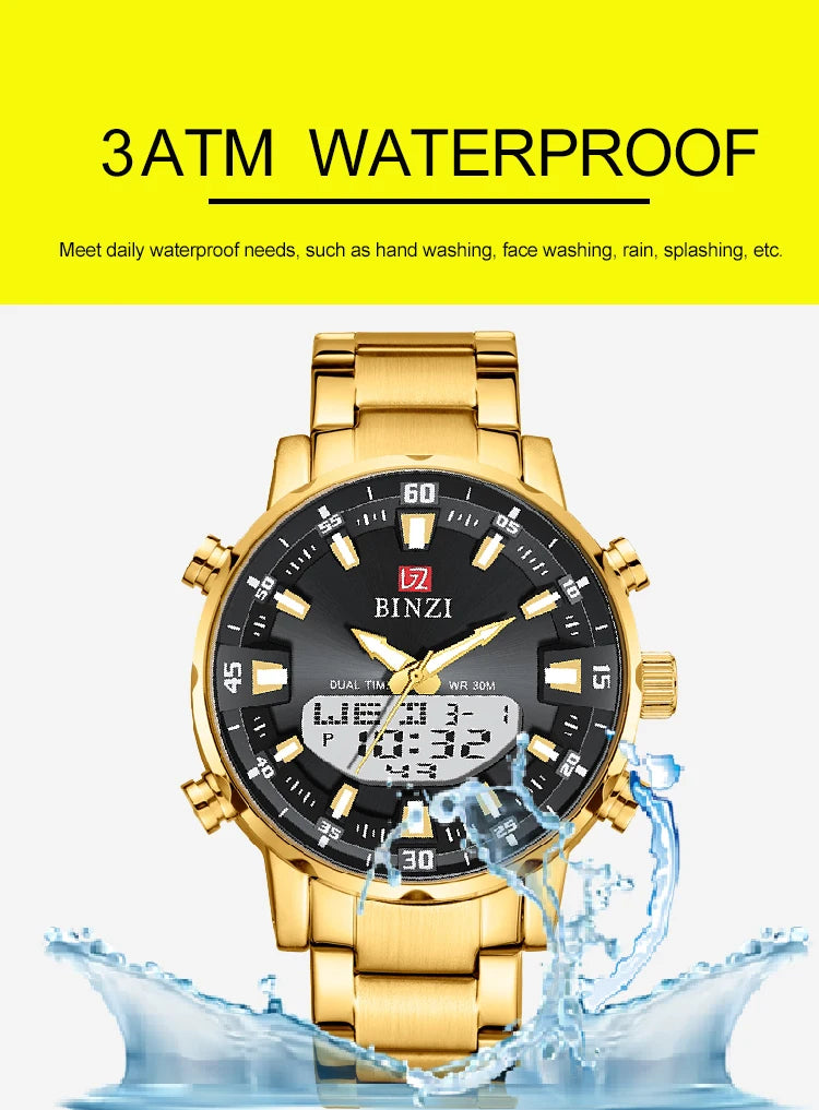 Relogio Masculino Wrist Watches For Men Top Brand Luxury Golden Men Watches Gold Big Male Wristwatch Man Golden Big Dial