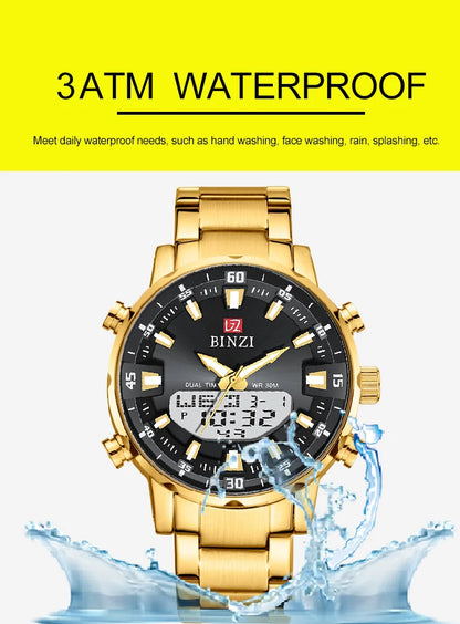 Relogio Masculino Wrist Watches For Men Top Brand Luxury Golden Men Watches Gold Big Male Wristwatch Man Golden Big Dial