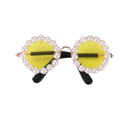 Pet Accessories with Artificial Pearls Pet Glasses Pet Sunglasses with Faux Pearls Decoration for Cats Dogs for Festivals