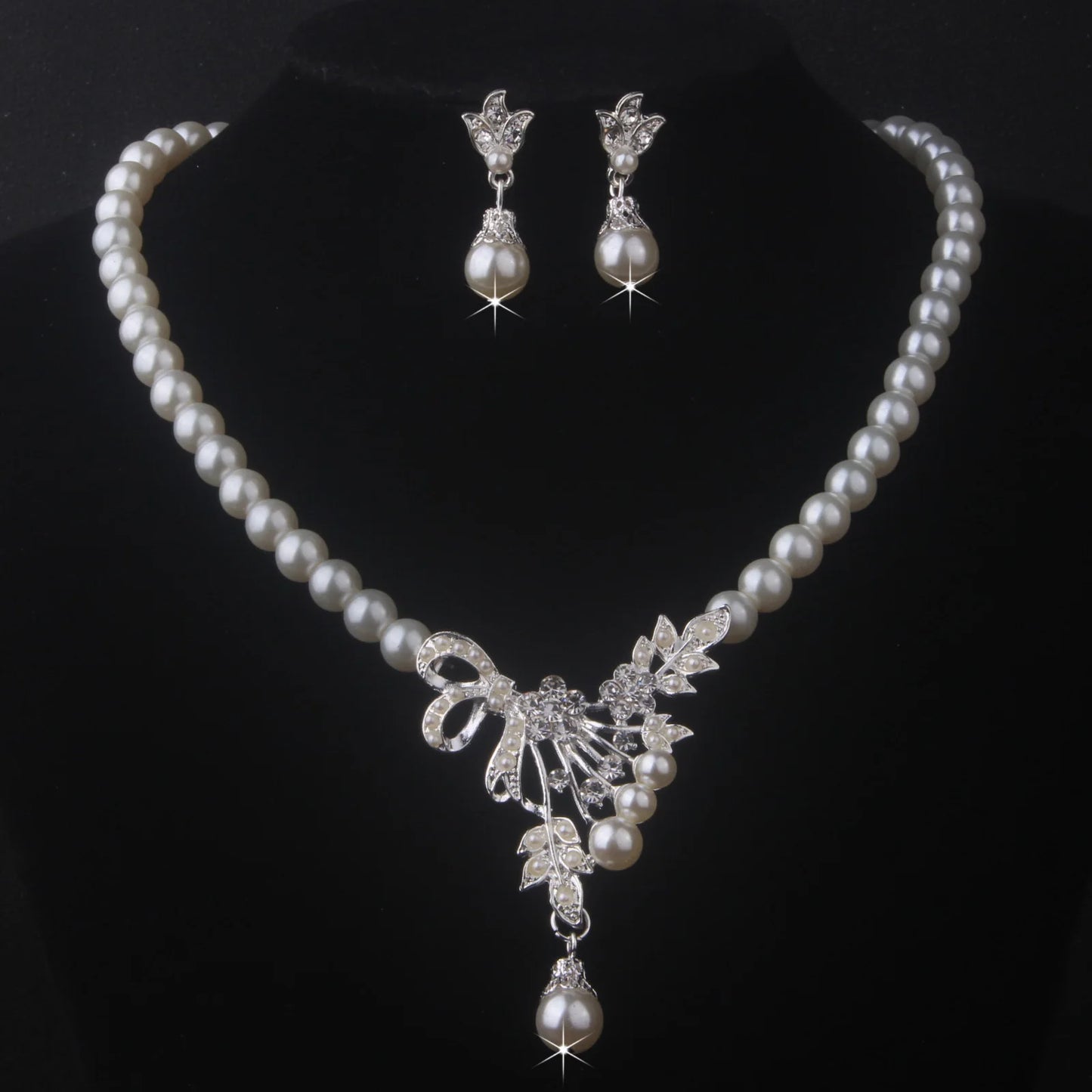 Bridal accessories, wedding necklace, earring set, bead necklace, earring chain, women's fashionable wedding dress, dress access