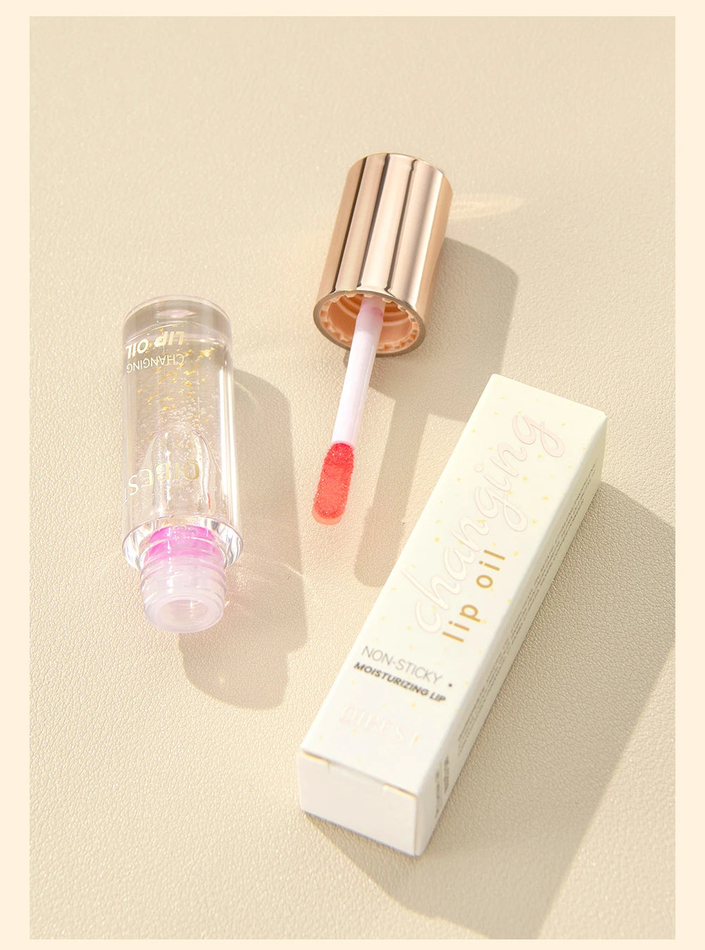 1PC lip oil, moisturizing and long-lasting luster, color changes with temperature, non greasy, daily use