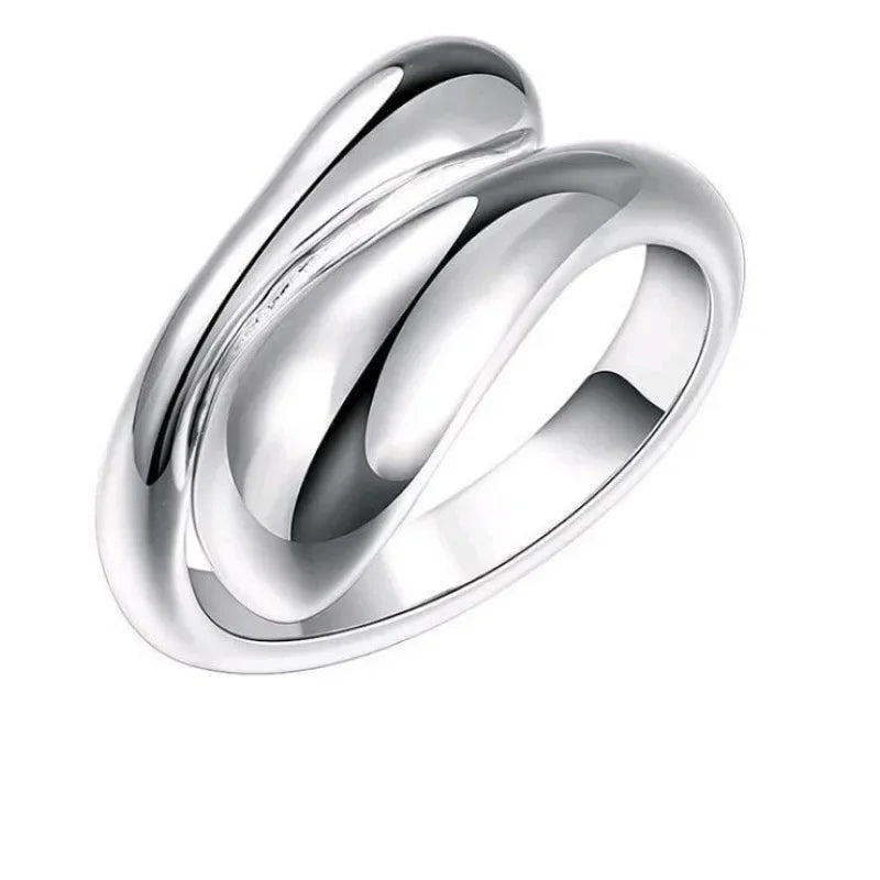 4PC Simple Ring Necklace Bracelet Earrings Four-piece Set Suitable for Engagement Jewelry Fashion Teardrop Jewelry Set for Women