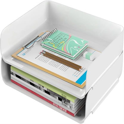2 pcs Office Desktop Organisers And Lockers, Stackable Files, Desktop File Holders, Neat File Folders, Book And Paper