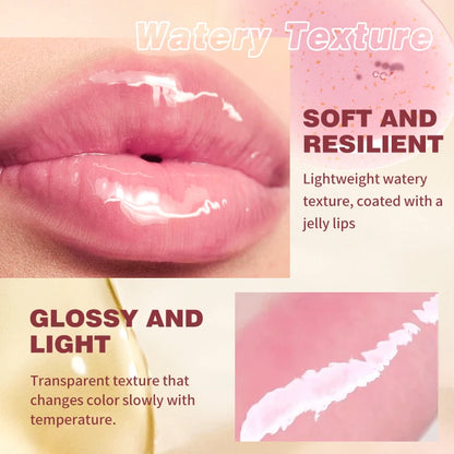 1PC lip oil, moisturizing and long-lasting luster, color changes with temperature, non greasy, daily use