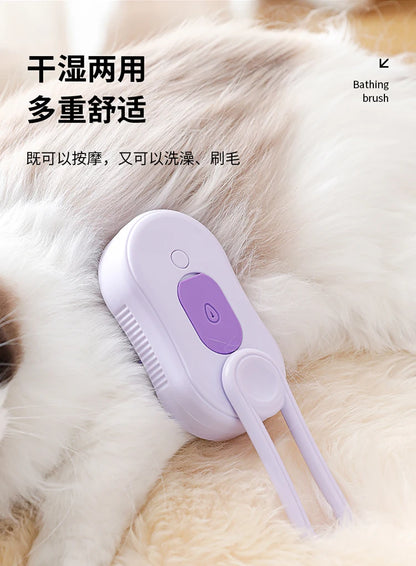 OUWO Pet Cat Dog Massage Cleaning Tools Shower With Spray Brush Pet Grooming Pet Hair Cleaning Brush