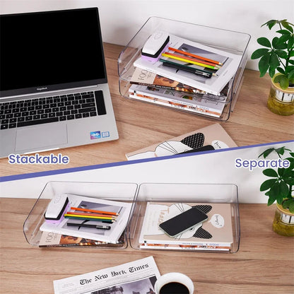 2 pcs Office Desktop Organisers And Lockers, Stackable Files, Desktop File Holders, Neat File Folders, Book And Paper