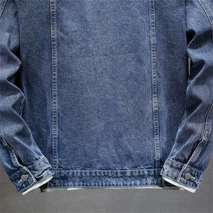 Mens Denim Jackets Spring Autumn Male Coats Turn-down Collar Single Breasted Slim Pockets Outerwear Top Clothes Mens Denim