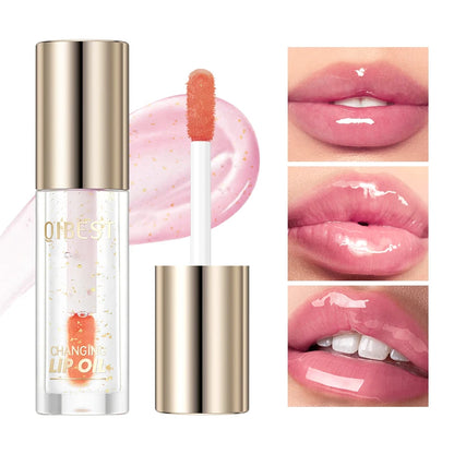 1PC lip oil, moisturizing and long-lasting luster, color changes with temperature, non greasy, daily use
