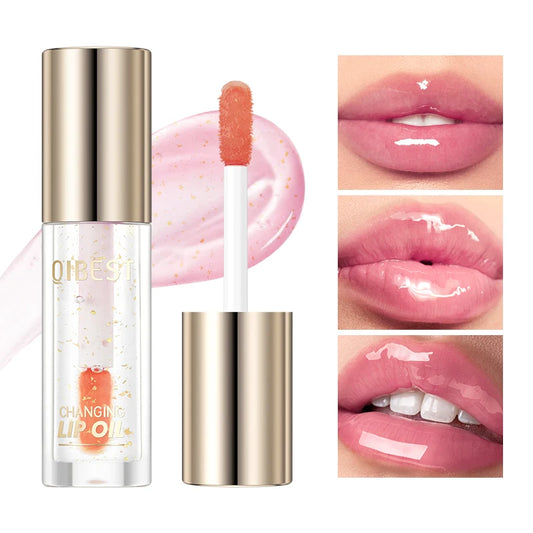 1PC lip oil, moisturizing and long-lasting luster, color changes with temperature, non greasy, daily use