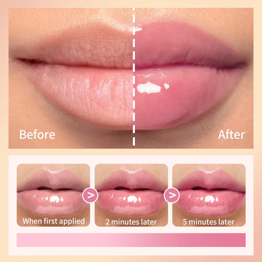 1PC lip oil, moisturizing and long-lasting luster, color changes with temperature, non greasy, daily use