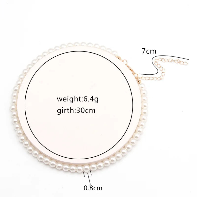 Fashion Imitation Pearl Wrapped Necklace Double Layer Magnetic Buckle Neck Chain Choker Necklace Jewelry Gift Wholesale