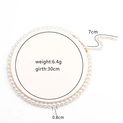 Fashion Imitation Pearl Wrapped Necklace Double Layer Magnetic Buckle Neck Chain Choker Necklace Jewelry Gift Wholesale