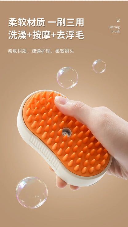 OUWO Pet Cat Dog Massage Cleaning Tools Shower With Spray Brush Pet Grooming Pet Hair Cleaning Brush